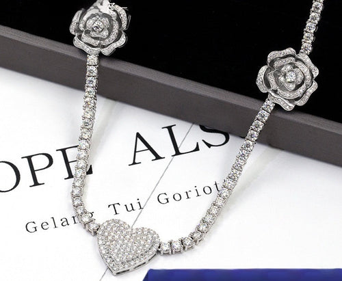 925 Silver Heart & Rose Necklace | Limited Edition