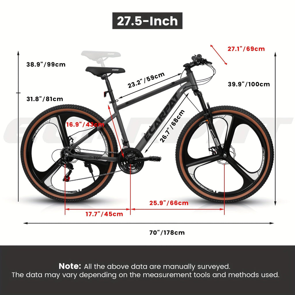 Ecarpat™ Racing Pro – 27.5" Hybrid MTB (21-Speed, Dual Disc,