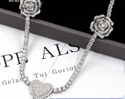 925 Silver Heart & Rose Necklace | Limited Edition