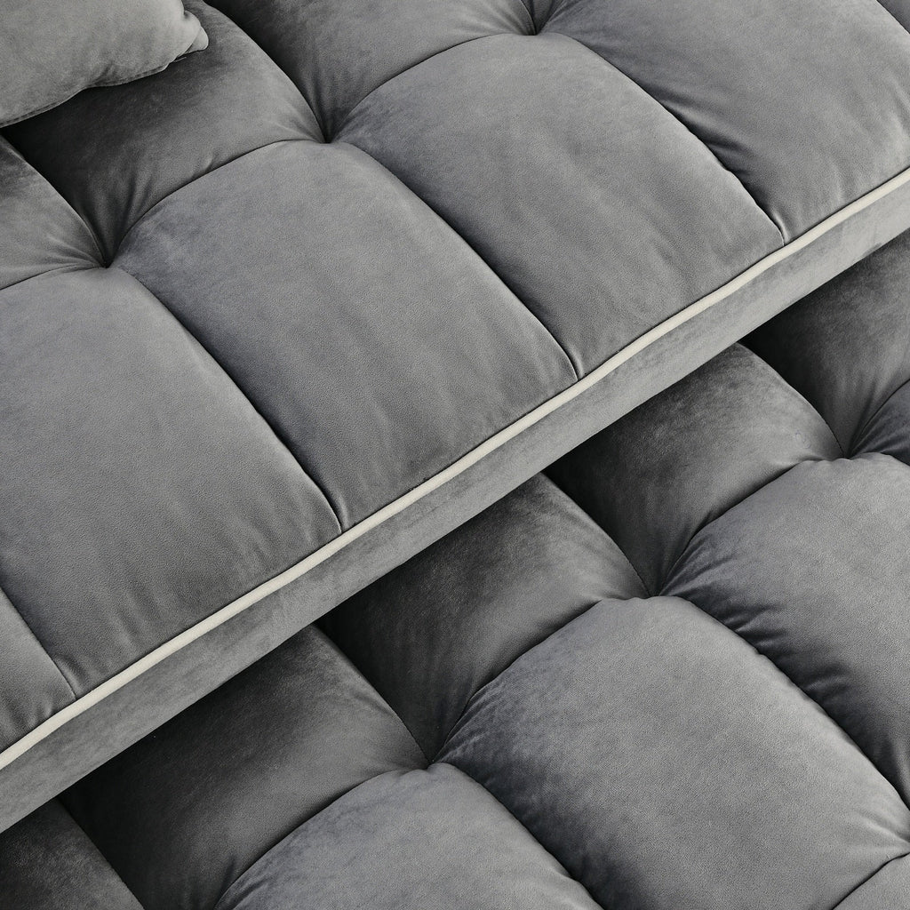 LuneluX_Home – 55.5" Foldable Velvet Sofa Bed Adjustable in 3