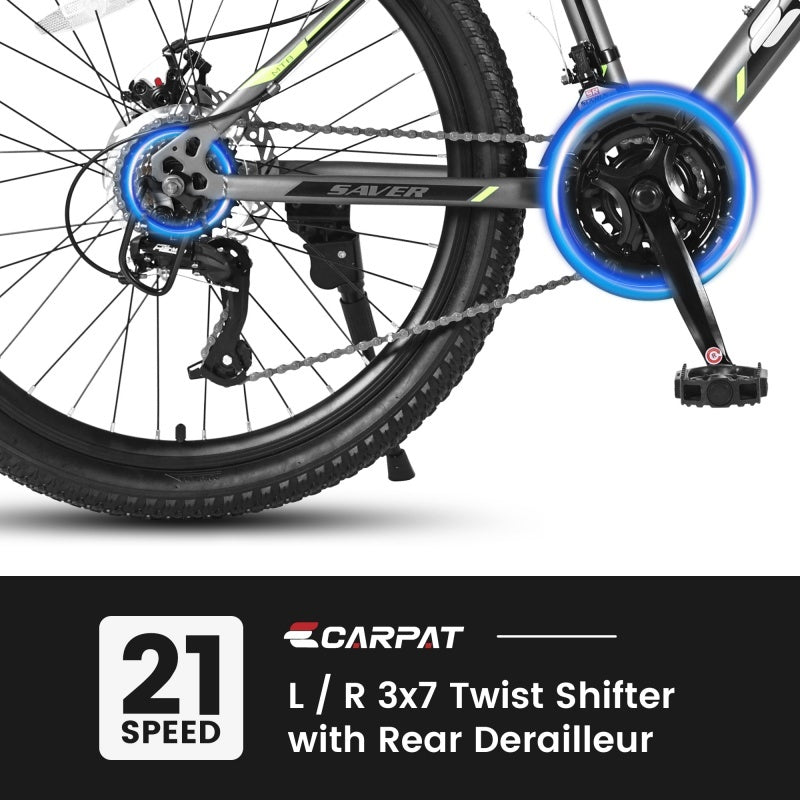 Carpat Kids City-Cruizer – 24" Mountain Bike with 21-Speed Shimano &