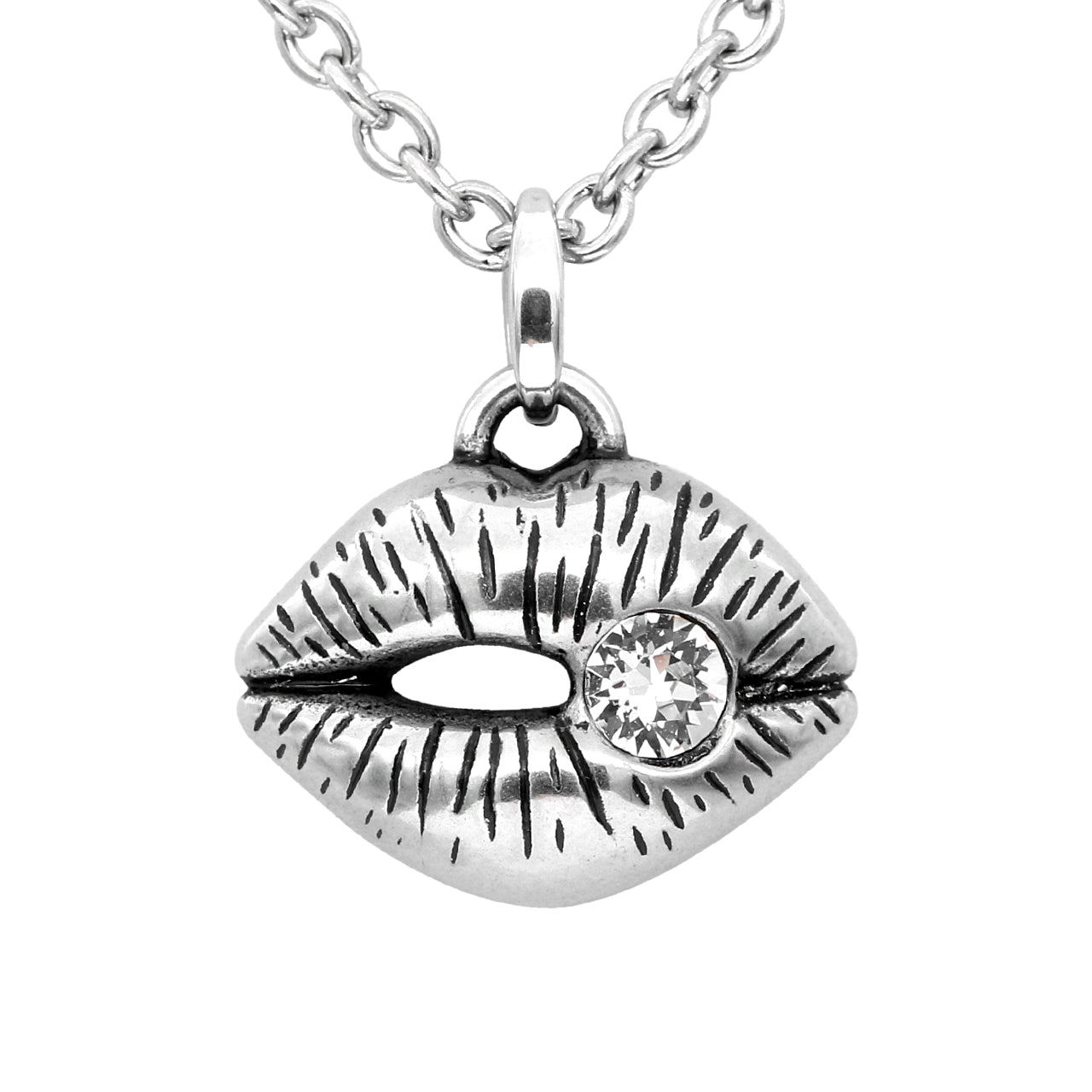 Icy Lips Petite Necklace- adorned with Swarovski Crystal