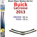 Beam Wiper Blades for 2013 Buick LaCrosse (Set of 2)