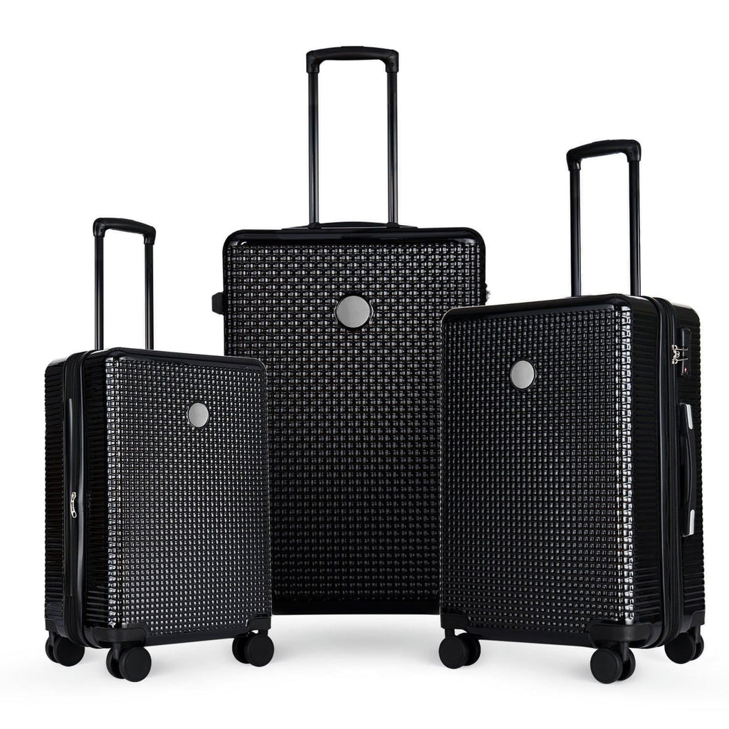 3 Piece Set Of Hard Shell Suitcases With Wheels, Light Expandable