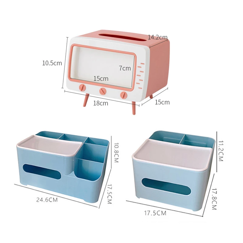 Household Tissue Storage Box Mobile Phone Stand Holder TV Tissue Box