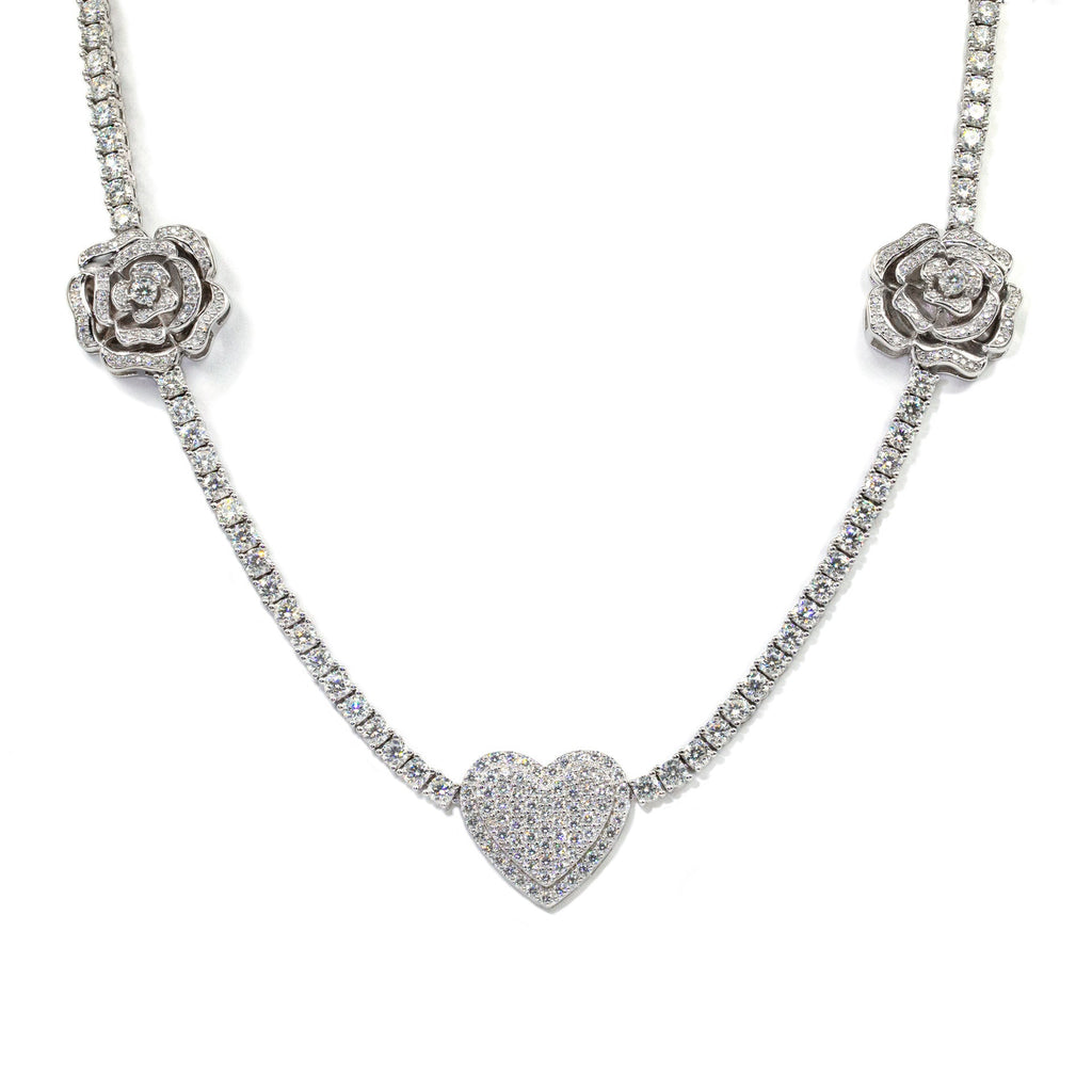 925 Silver Heart & Rose Necklace | Limited Edition