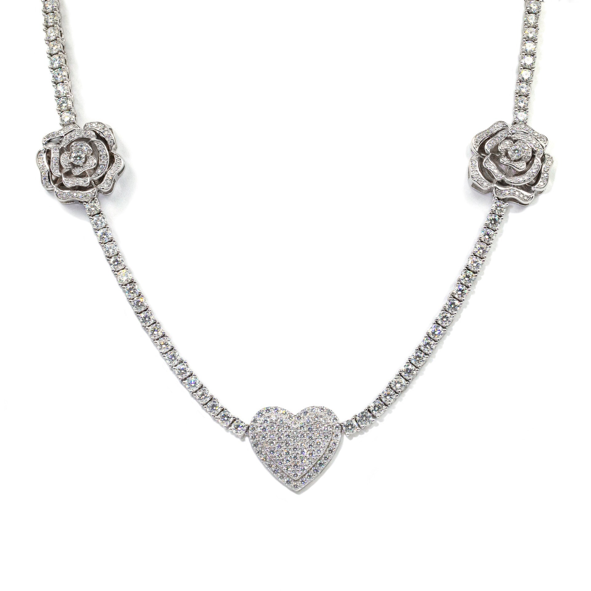925 Silver Heart & Rose Necklace | Limited Edition